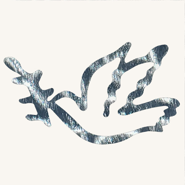 Dove of Peace and Olive Branch Metal Art Sculpture