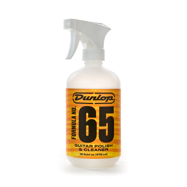 Dunlop Formula No. 65 Guitar Polish & Cleaner bottle on a white background