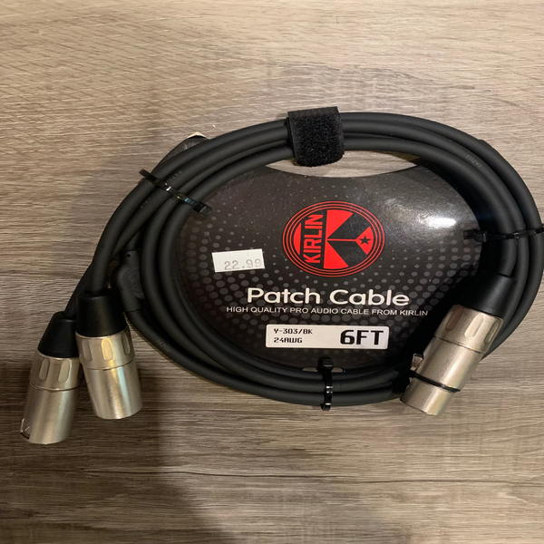 Kirlin XLR Splitting Cable 1 Female to 2 Male XLR - 6 FOOT