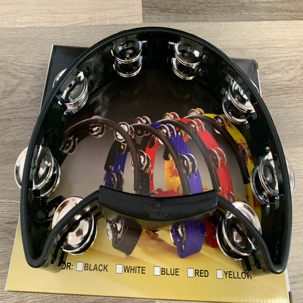 Tamborine black, percussion instrument.