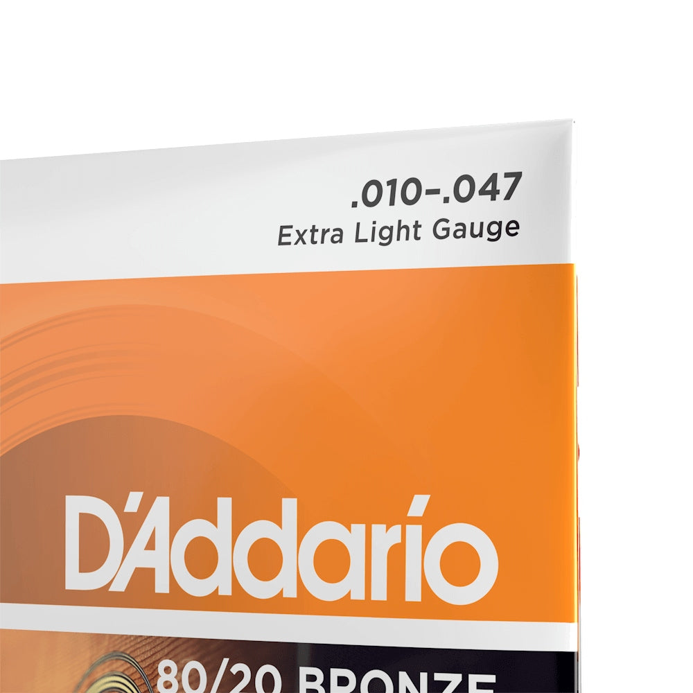 D'Addario EJ10 80/20 Bronze Acoustic Guitar Strings Extra Light (10-47)