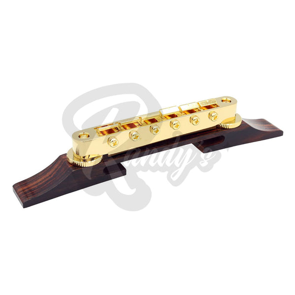 GE104B Nashville Tune-O-Matic Bridge w/ Archtop Rosewood Base - Fits Gibson® & Epiphone®