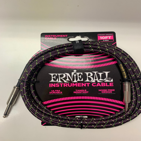 BRAIDED INSTRUMENT CABLE STRAIGHT/STRAIGHT 10FT - PURPLE PYTHON P06427