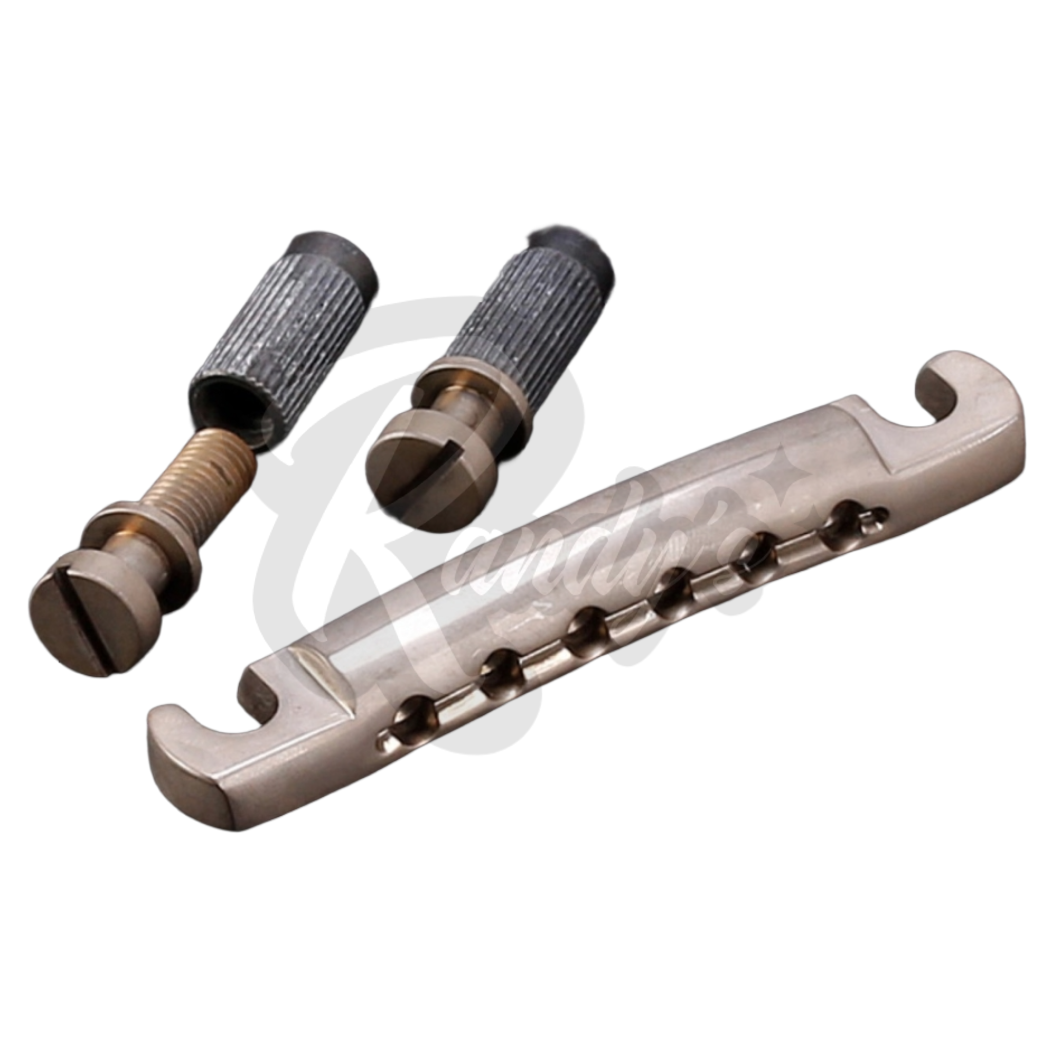 GE101A Relic Aged Nickel Stop Bar Tailpiece w/ Studs - Fits Gibson® & Epiphone®