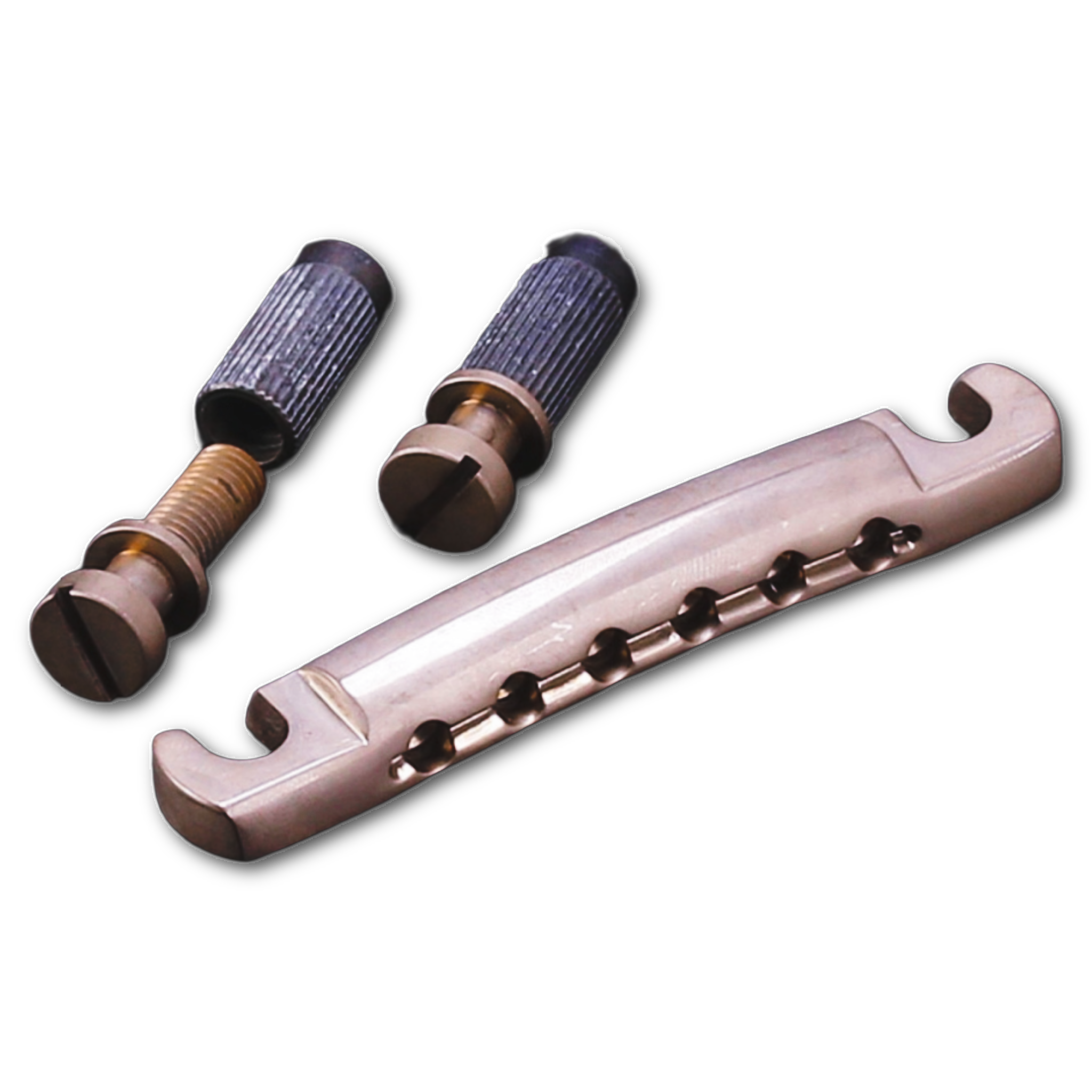 GE101A Relic Aged Nickel Stop Bar Tailpiece w/ Studs - Fits Gibson® & Epiphone®