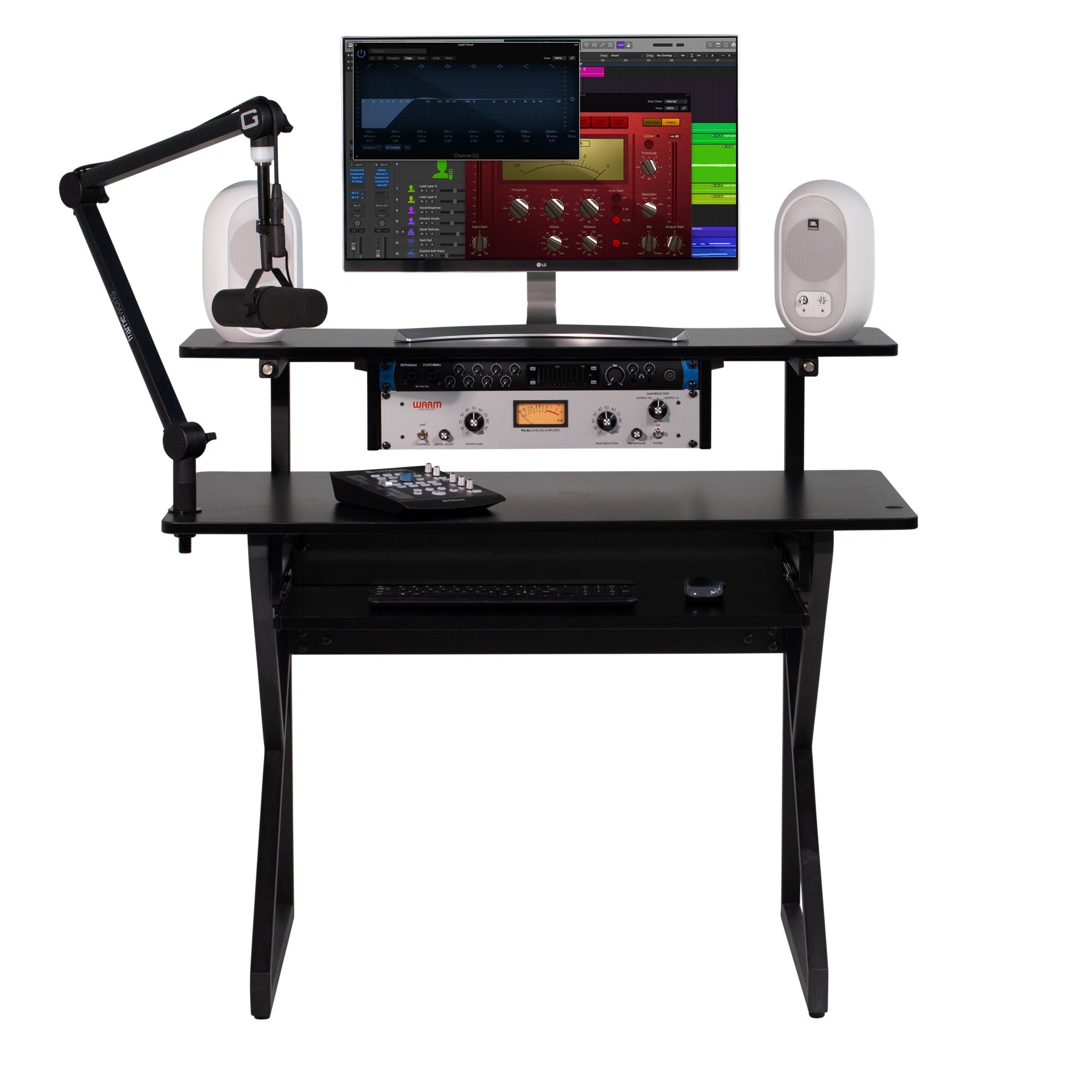 Gator Frameworks Content Creator Furniture Series Main Desk – Black Finish
