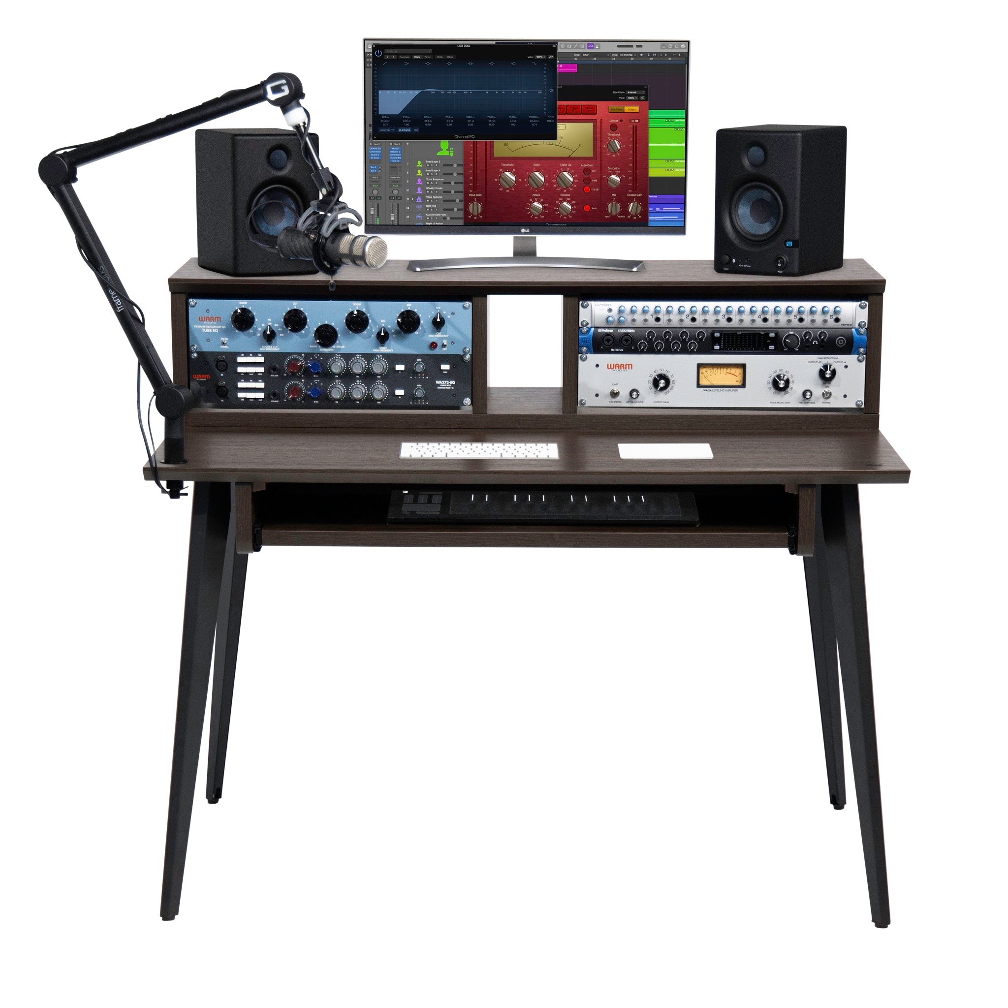 Gator Frameworks Elite Furniture Series Main Desk – Dark Walnut Brown Finish