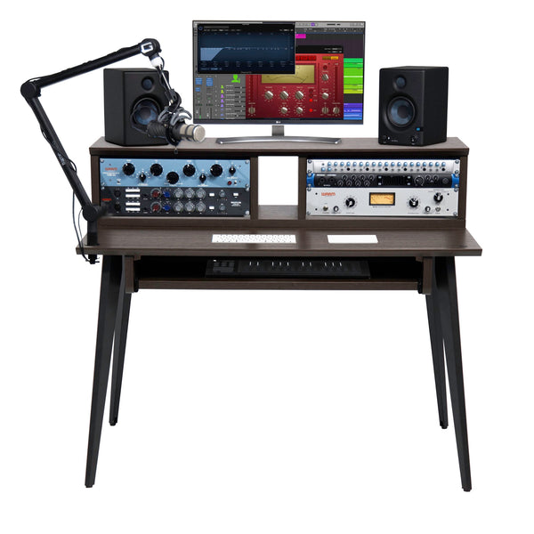 Gator Frameworks Elite Furniture Series Main Desk – Dark Walnut Brown Finish