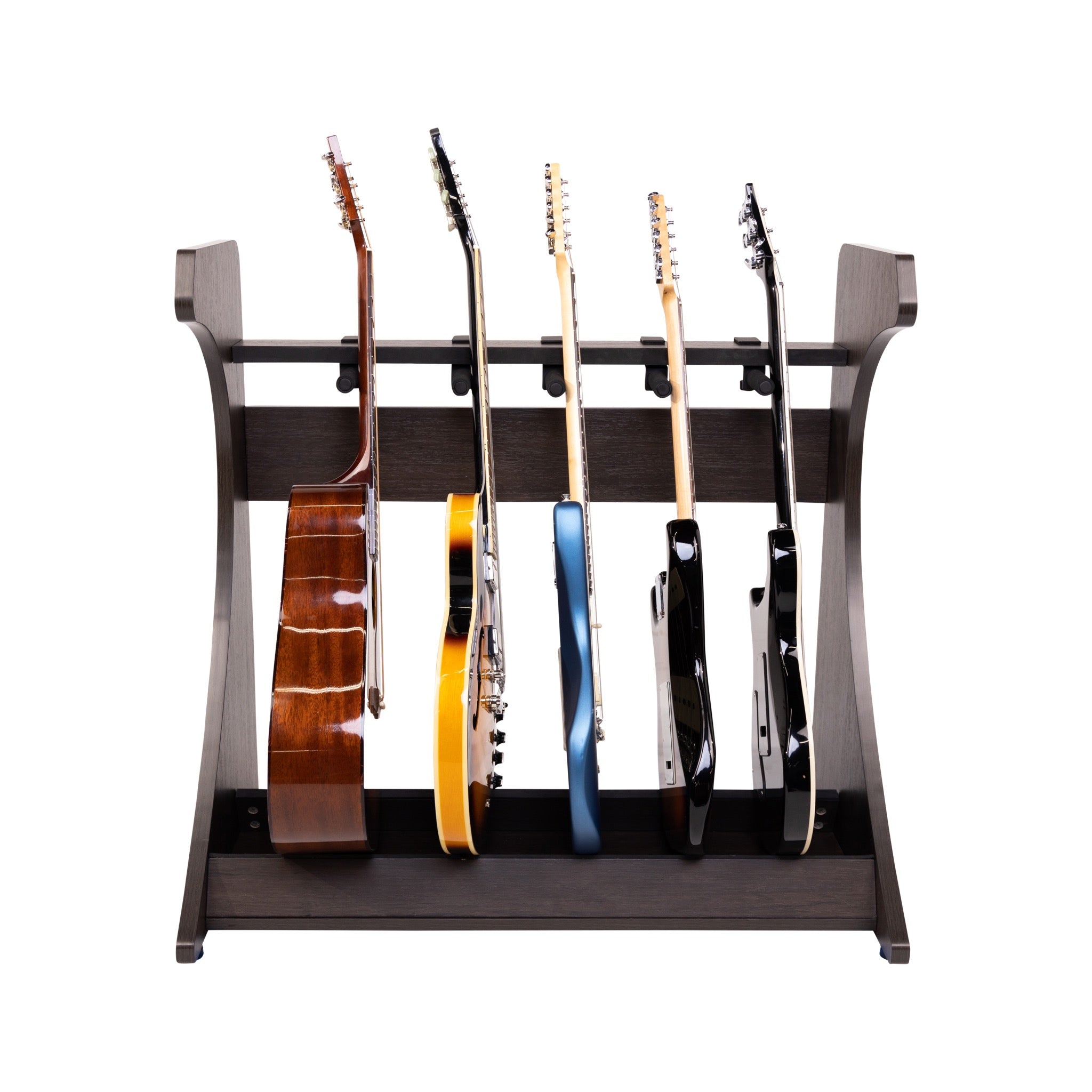 Gator Frameworks Elite Five Electric/Acoustic Guitar Rack – Walnut Brown Finish