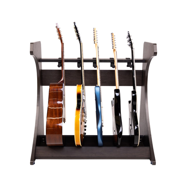 Gator Frameworks Elite Five Electric/Acoustic Guitar Rack – Walnut Brown Finish