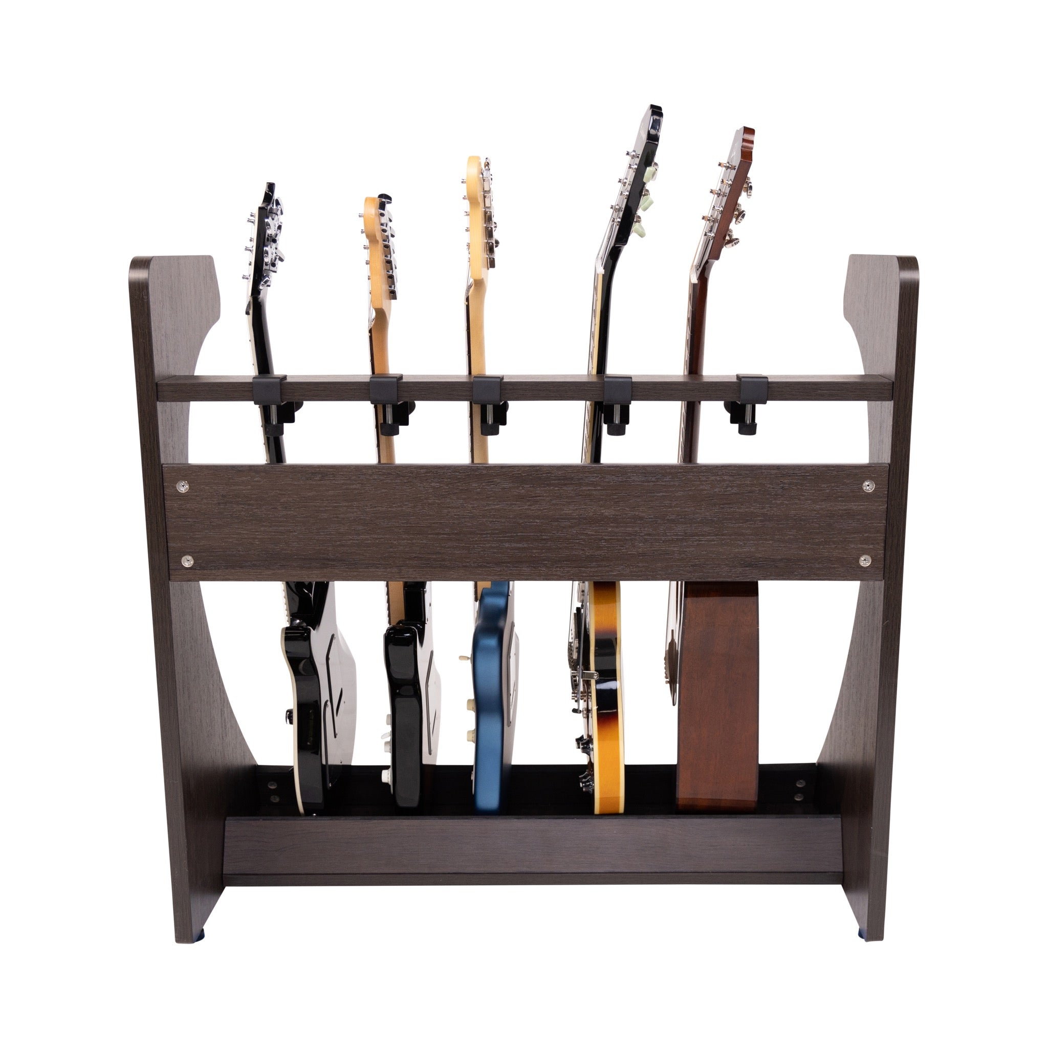 Gator Frameworks Elite Five Electric/Acoustic Guitar Rack – Walnut Brown Finish