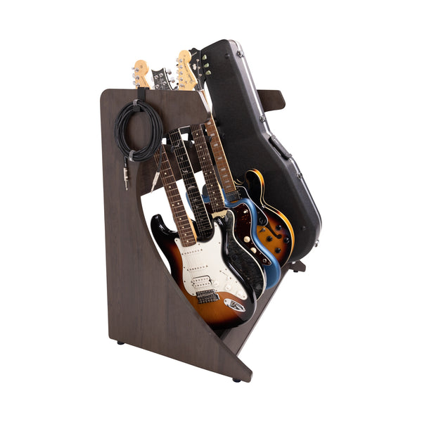 Gator Frameworks Elite Five Electric/Acoustic Guitar Rack – Walnut Brown Finish