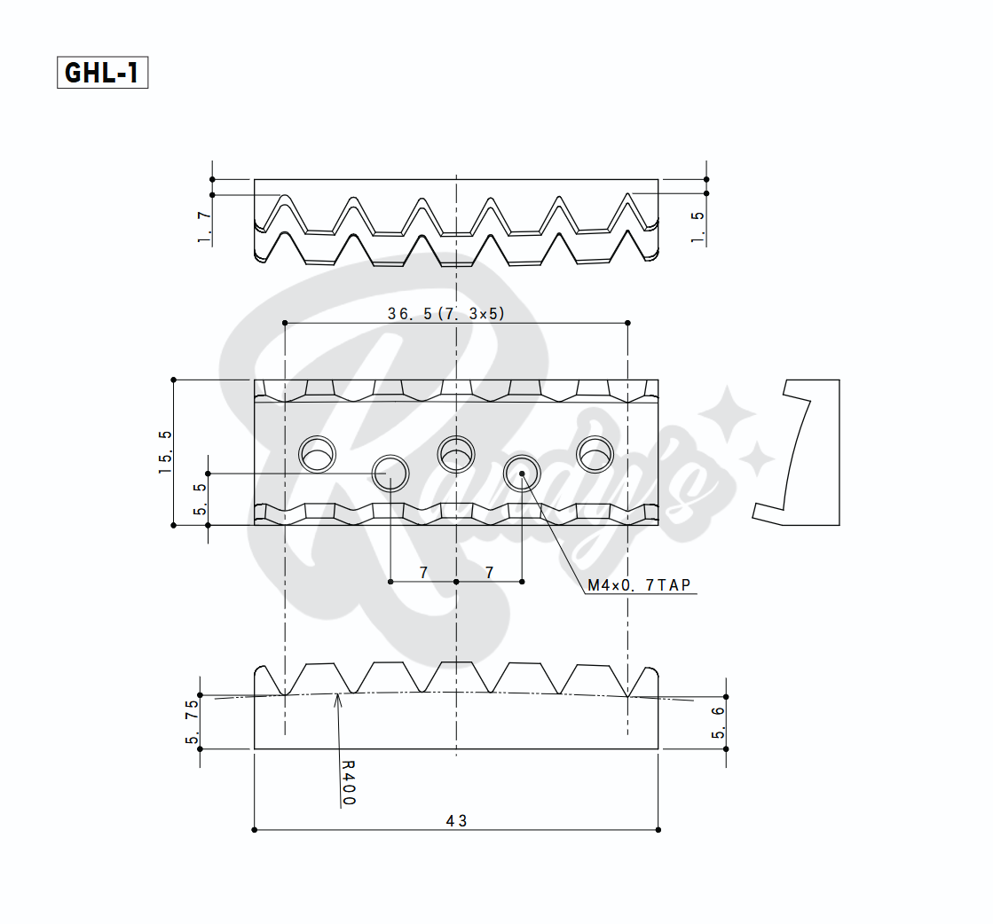 GE1996T & GHL-1 Floyd Rose® Locking Tremolo, Arm & Nut (Neck-Through) - Fits Gibson®