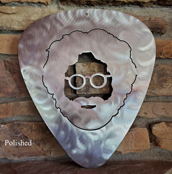 Grateful Dead with Jerry Garcia Face Guitar Pick Metal Art