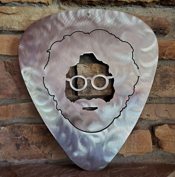Grateful Dead with Jerry Garcia Face Guitar Pick Metal Art