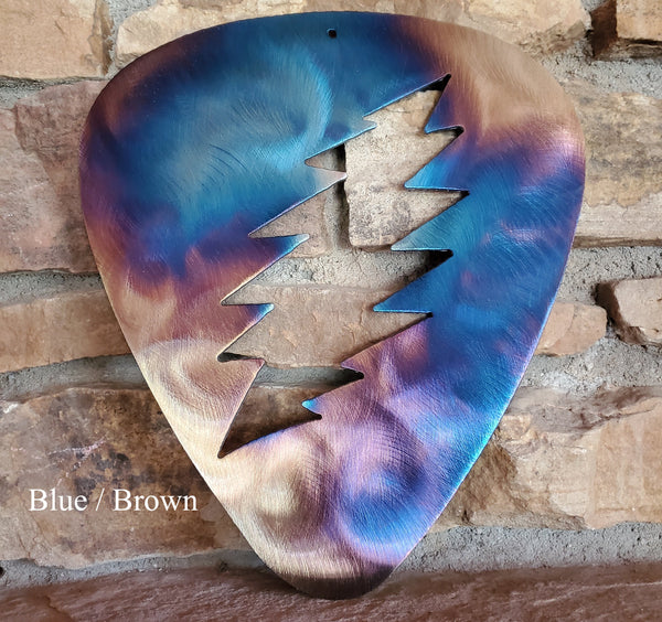 Grateful Dead Lightning Bolt Guitar Pick Metal Art