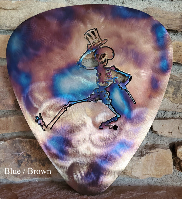 Grateful Dead Skeleton Guitar Pick Metal Art