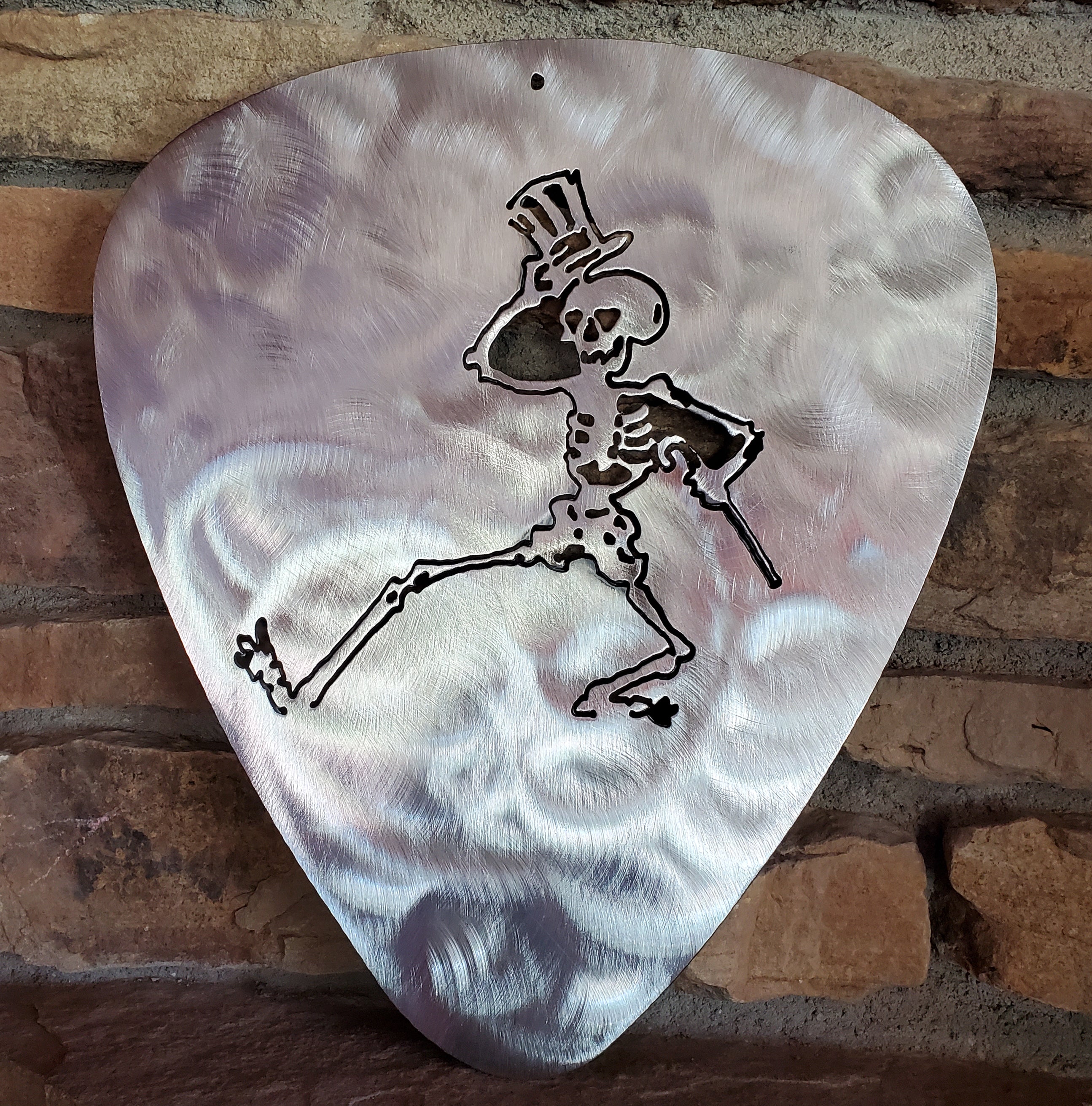 Grateful Dead Skeleton Guitar Pick Metal Art