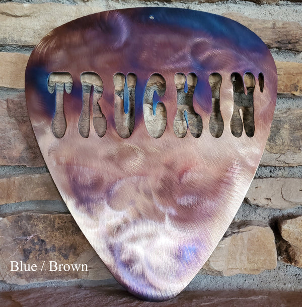 Grateful Dead Truckin' Guitar Pick Metal Art