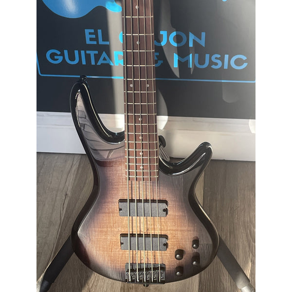 Ibanez GIO GSR205SMNGT 5-String Electric Bass Guitar - Spalted Maple Top, Natural Gray Burst