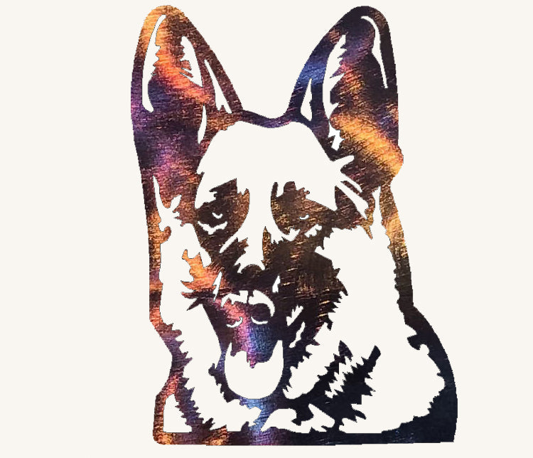 German Shepherd Face Metal Art