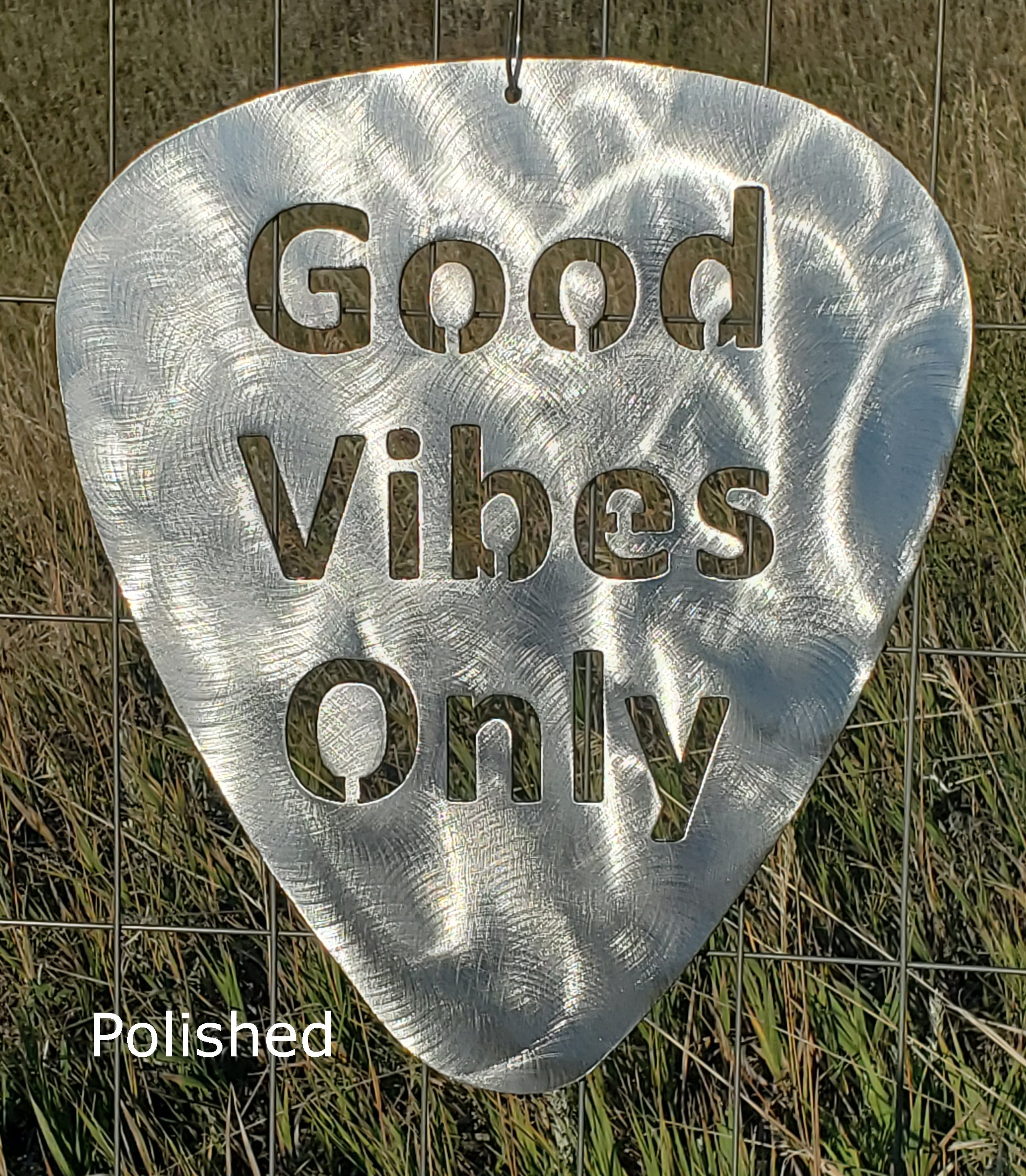 Good Vibes Only Guitar Pick Metal Art