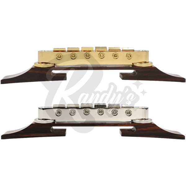 GE104B Nashville Tune-O-Matic Bridge w/ Archtop Rosewood Base - Fits Gibson® & Epiphone®