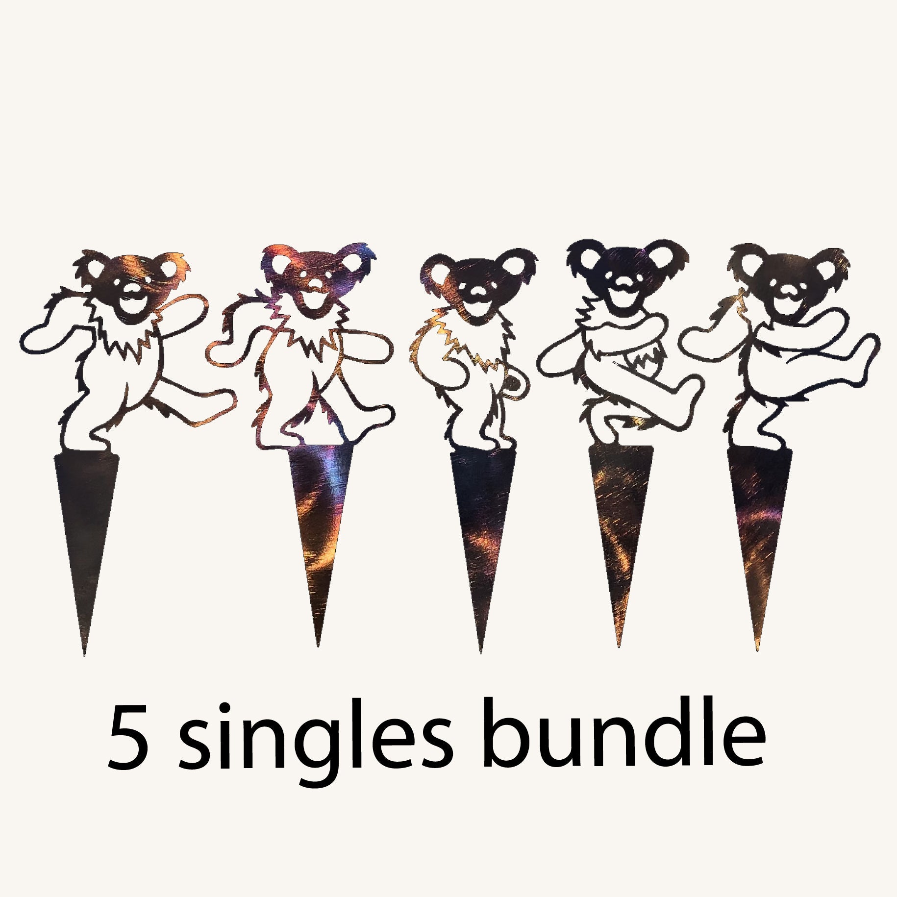 Grateful Dead Dancing Bear Garden Stake Metal Art