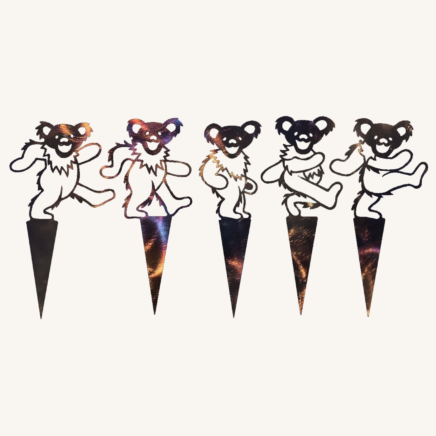 Grateful Dead Dancing Bear Garden Stake Metal Art