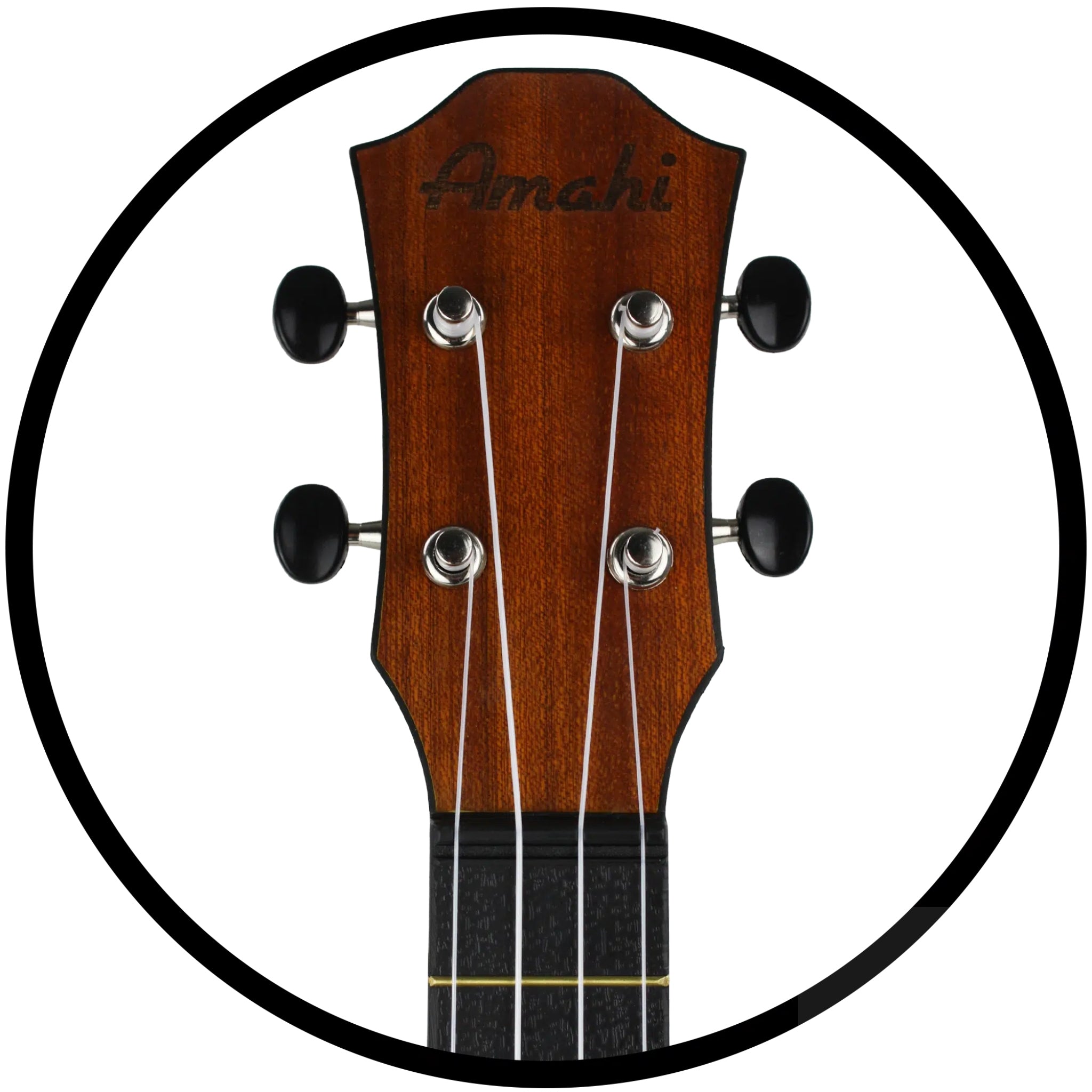 Amahi HCLF220 Soprano Ukulele with Mahogany Top and Black ABS Body - Gig Bag Included