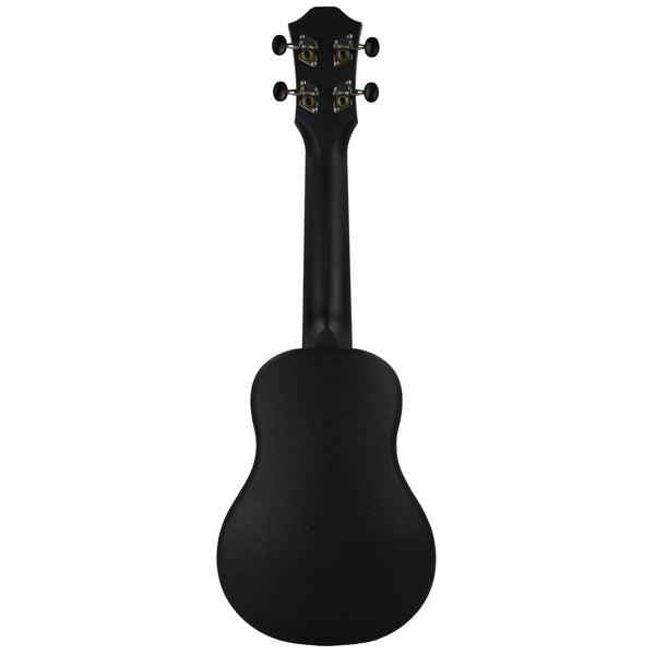 Amahi HCLF220 Soprano Ukulele with Mahogany Top and Black ABS Body - Gig Bag Included