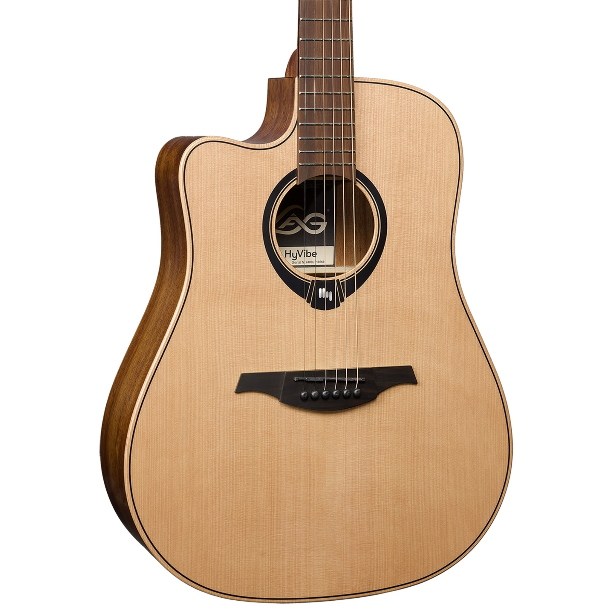Lag HyVibe 10 Smart Guitar – Dreadnought Cutaway Acoustic-Electric with Bluetooth