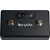 Black guitar effects pedal with HyVibe branding on a white background