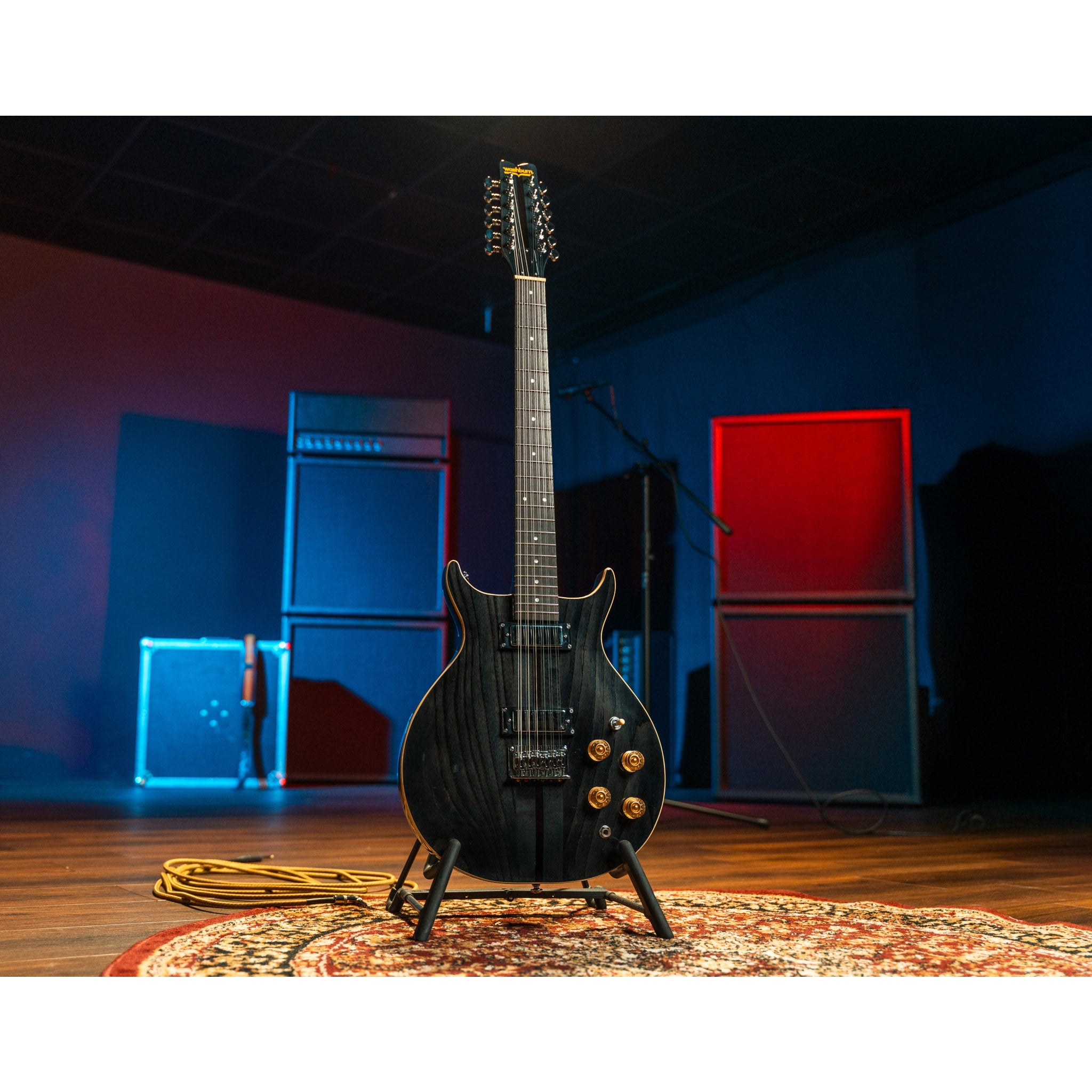 Washburn H12TB Wing Series Hawk 12-String Electric Guitar – Trans Black