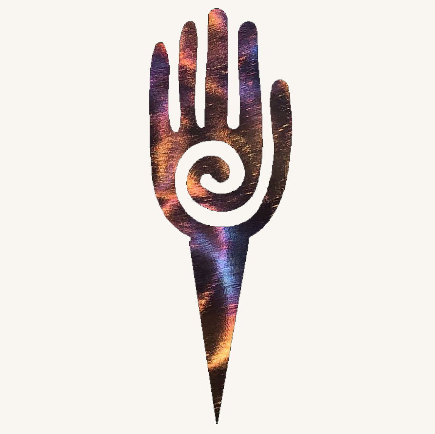 Healing Hand Metal Art Garden Stake