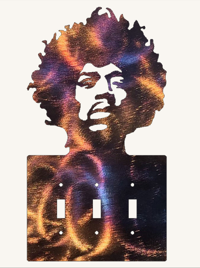 Jimi Hendrix Metal Art Light Switch Cover