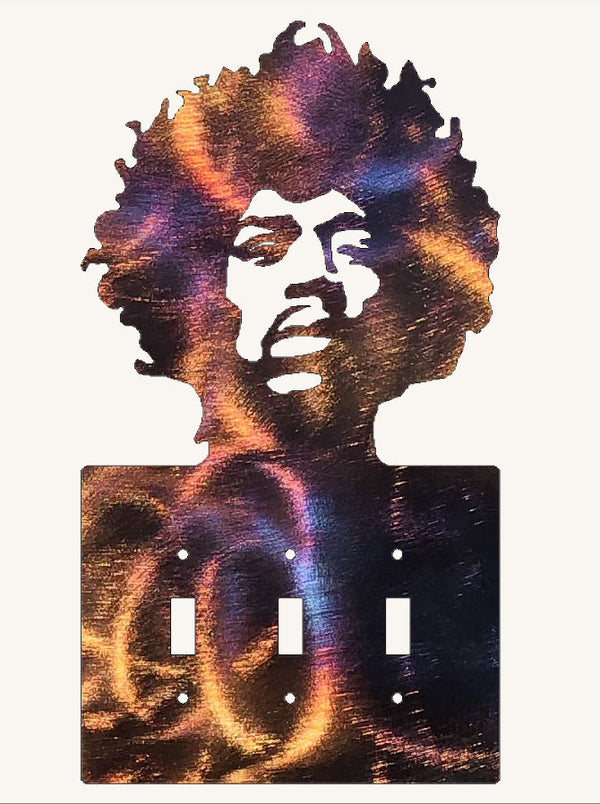 Jimi Hendrix Metal Art Light Switch Cover