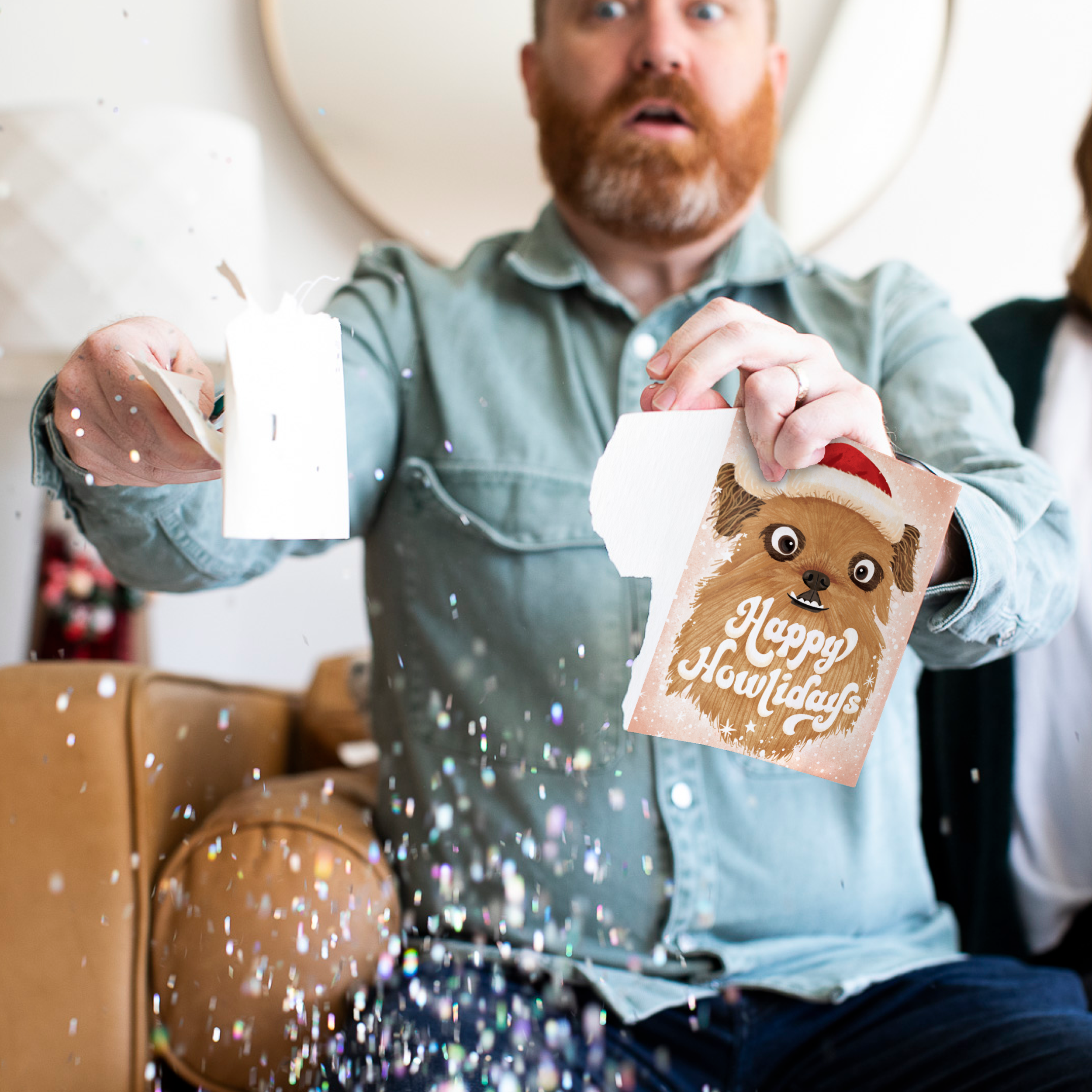 Endless Dog Christmas Card with Glitter