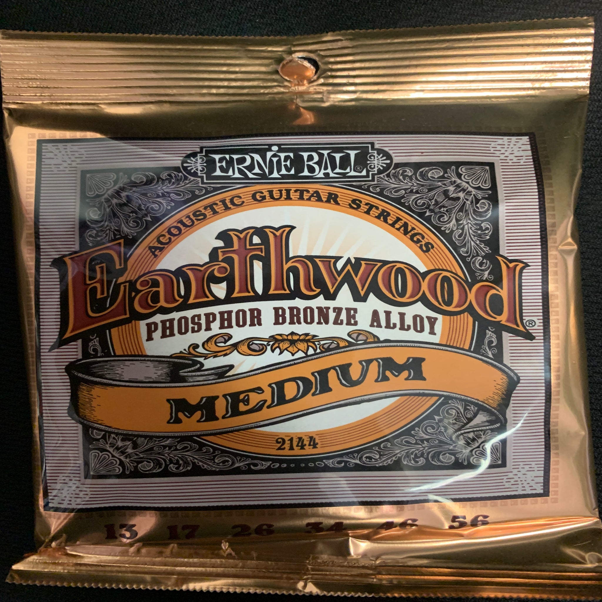 MEDIUM EARTHWOOD PHOSPHOR BRONZE ACOUSTIC GUITAR STRINGS 13-56 GAUGE P02144