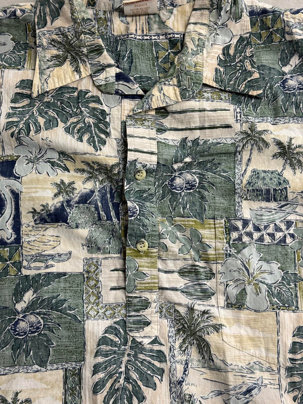 Go Barefoot Mens Hawaiian Panel Shirt - Made in Hawaii Shirt