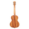 The back view of a Kala Unity Mahogany Tenor Ukulele w/ Bag - KA-UNITY-T_W/BAG with a warm honey-brown finish and silver tuning keys, isolated on a white background.