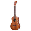A Kala KA-BE Satin Mahogany Baritone Ukulele with EQ with a warm brown finish, dark fretboard, and silver tuning keys, shown against a plain white background.