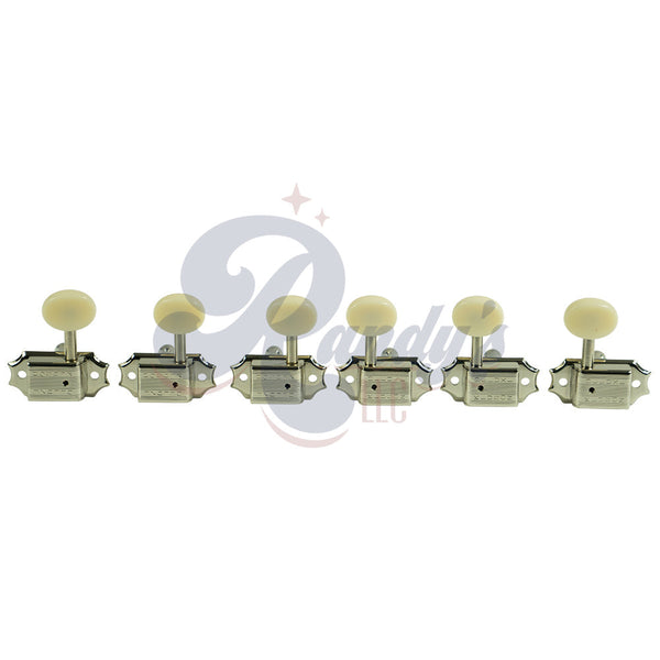 Kluson Tuners (Deluxe Series) w/ Oval Buttons (L3+R3) Double-Line - Fits Gibson®