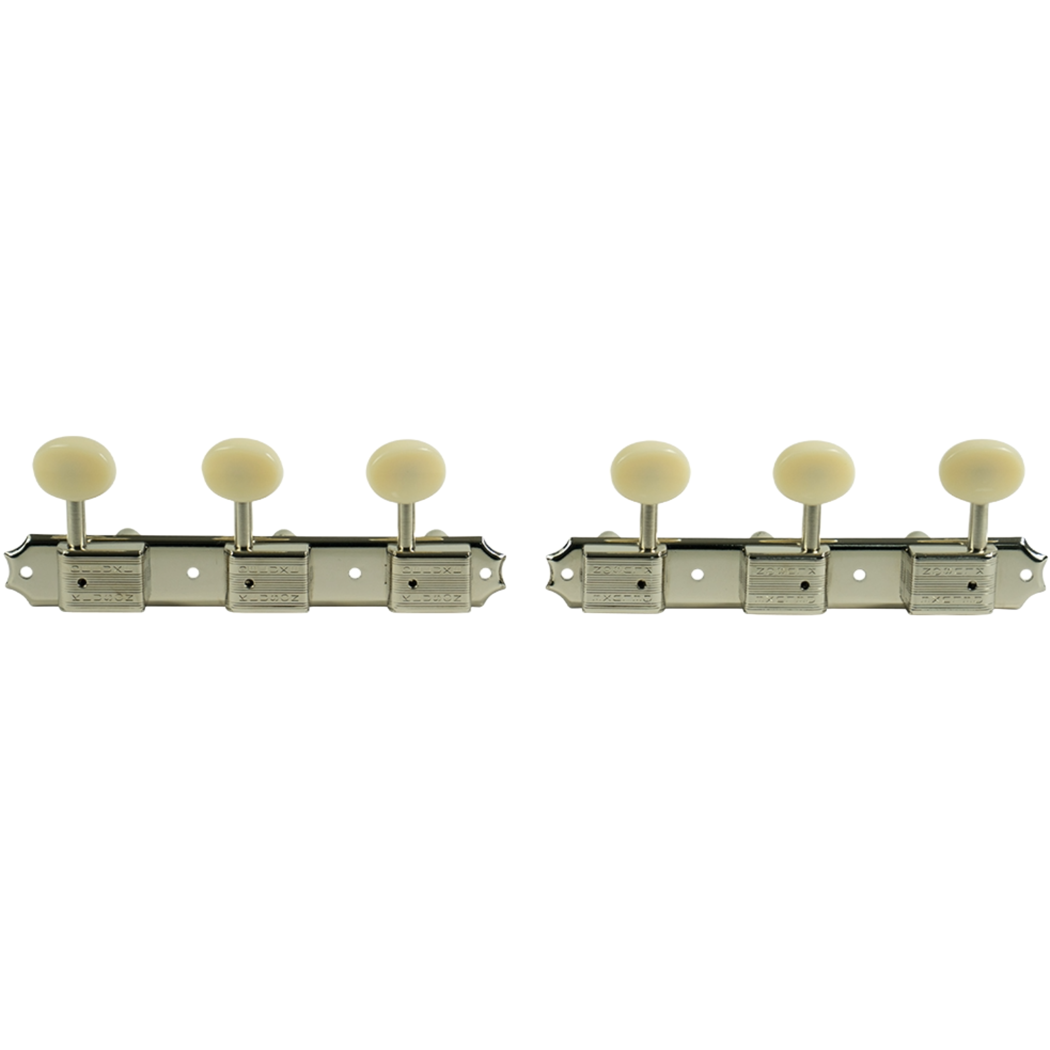 Kluson Tuners (Deluxe Series) w/ Oval Buttons (3-On-Plate) Double-Line - Fits Gibson®