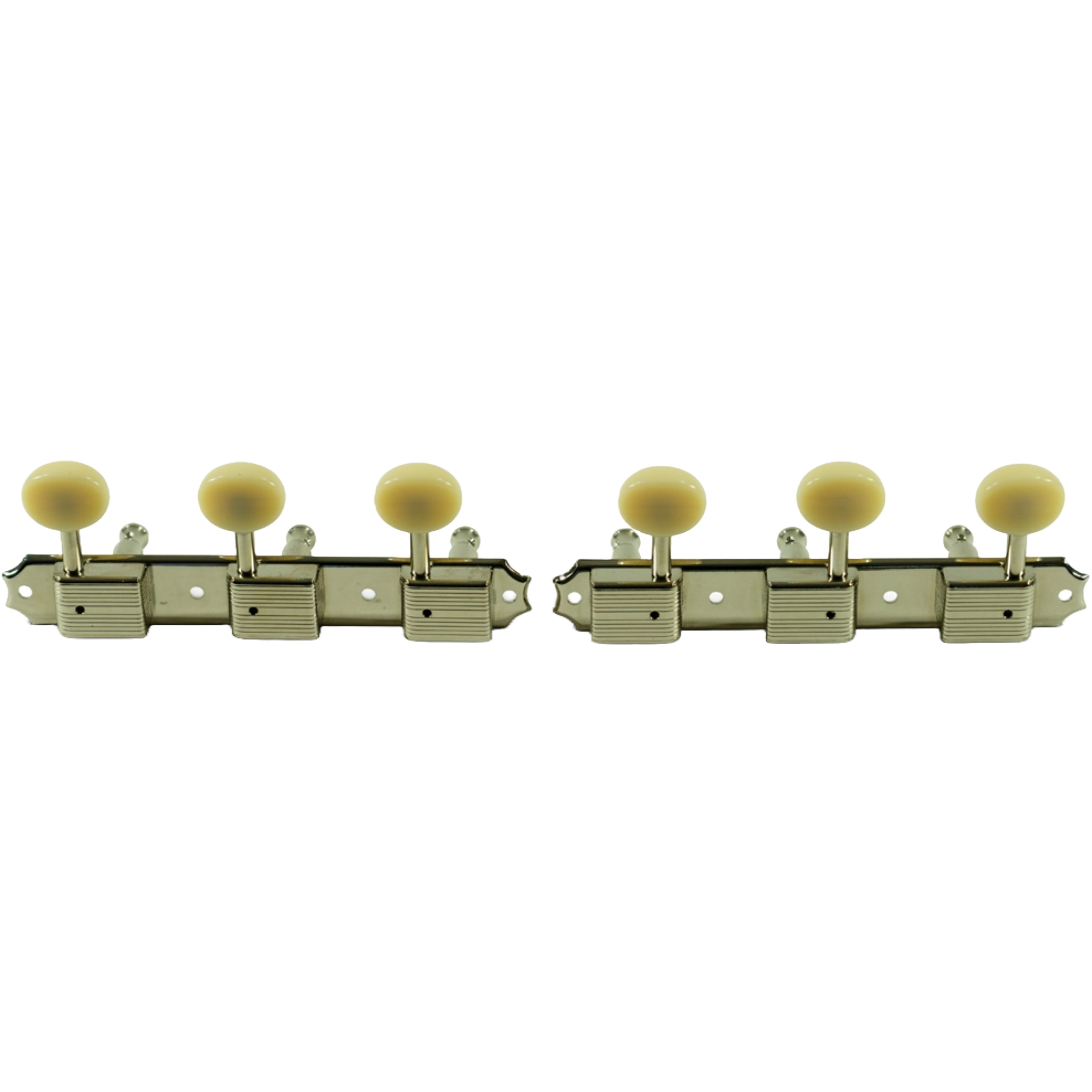 Kluson Tuners (Deluxe Series) w/ Oval Buttons (3-On-Plate) No-Line - Fits Gibson®