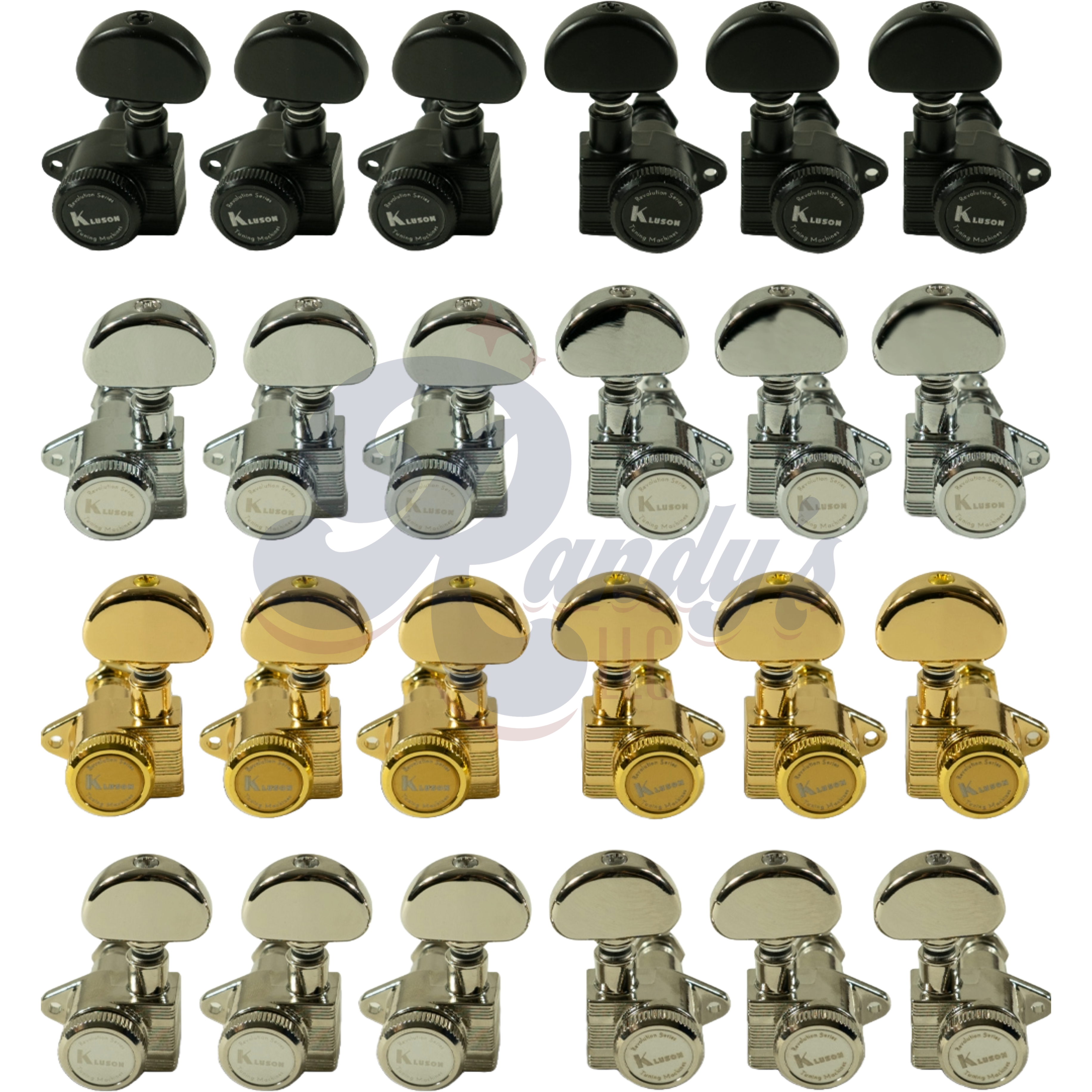 Kluson Tuners (Revolution Series) Locking E-Mount (L3+R3) - Fits Gibson®