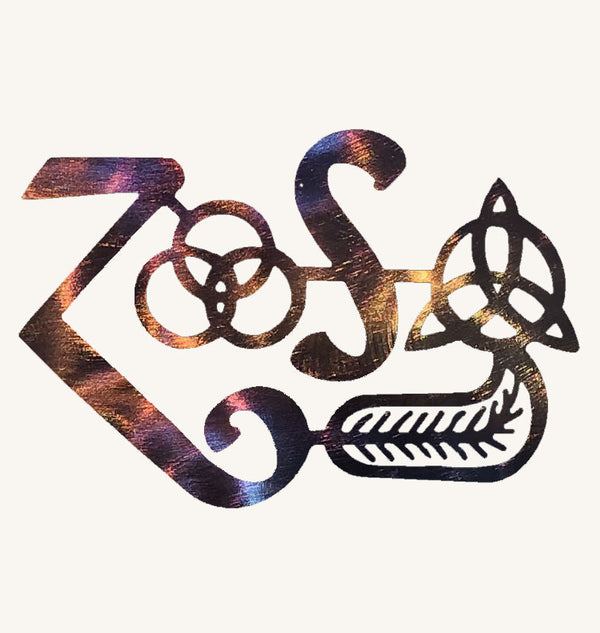 Led Zeppelin Zoso Four Symbols Metal Art