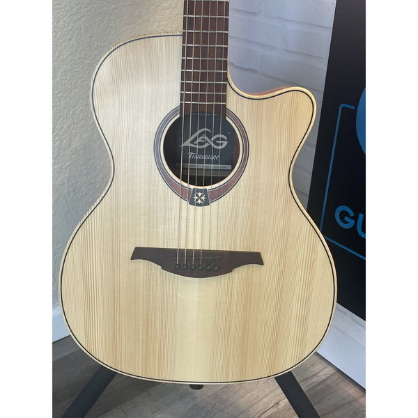 LAG GLA T70ACE-NAT Auditorium Cutaway Acoustic-Electric Guitar | Natural Finish