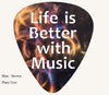 Life is Better with Music Guitar Pick Metal Art