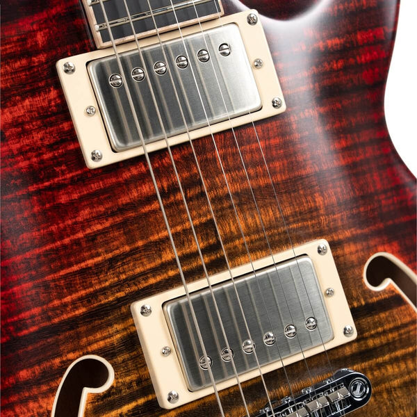 Cort M900 Semi-Hollow Electric Guitar with Piezo in Flaming Burst, photo 7